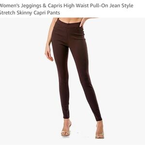 High Waist Skinny Brown Jeggings